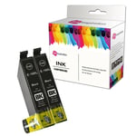 2 Black Compatible Ink Cartridge For Epson 16xl Workforce Wf-2510wf Wf-2530wf