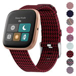 Fabric Straps Compatible with Fitbit Versa/Versa 2/Fitbit Versa Lite for Women Men Woven Nylon Replacement Straps for Fitbit Versa Watch CO-LC64005 (Large,Color15)