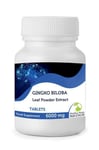 Ginkgo Biloba Herb Extract 6000mg 30 Tablets British Quality