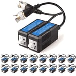 32x 8MP / 4K CCTV Passive Video Balun BNC Connector Adapter Transmitter & Transceiver, Male BNC to Easy Press-Fit UTP CAT5/5e/6/6e Cable for 4K / HD CCTV DVR Camera System (16 Pairs)