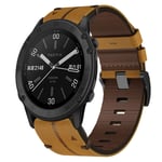 Garmin Fenix ​​​​7 Pro 47mm nahkainen kellon ranneke, 22mm - ruskea