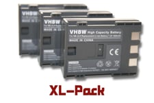 vhbw 3x Li-Ion Batterie 600mAh (7.2V) pour appareil photo, caméra Canon IXY DV3 comme NB-2L.