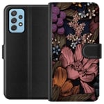 Samsung Galaxy A52 5G Svart Plånboksfodral Tecknade blommor