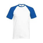 Fruit of the loom Short Sl Baseball - White/Kelly Green / XXL