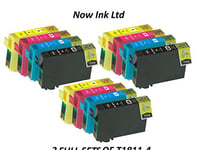 Now Ink Ltd - 12 Compatible Ink Cartridges for EPSON 18 XL Series. 3 Full sets of T1816, including T1811, T1812, T1813, T1814. COMPATIBLE WITH XP-30, XP-102, XP-202, XP-305, XP-405 PRINTERS. 18.2ml EACH. REPLACES EPSON DAISY INKS