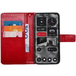 Lommebokdeksel 3-kort Nothing Phone (2) - Rød