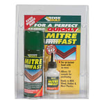 Everbuild Mitre Fast Two Part Bonding Kit – Suitable for Mitre Joints – Industrial Grade – Clear – 50g Adhesive/200ml Activator