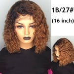 Bob Wig Lace Front Short Curly Hair 16 Inch 1b/27