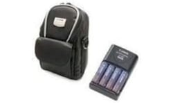 Canon Battery Charger Kit (includes 4 x AA batteries) and Soft Case- compatible with all PowerShot A series cameras