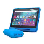 Fire HD 8 Kids Pro tablet (Sky Blue) + Kids Portable Charger (Blue) + NuPro Screen Protector (2-Pack)