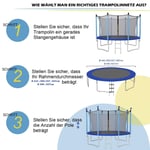 Ø427 cm studsmatta skyddsnät för trädgårdstrampolin ersättningsnät inuti svart