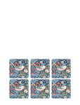 Coasters Strawberry Thief Blue 6-P Home Tableware Dining & Table Accessories Coasters Multi/patterned Morris & Co