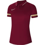 Nike Women's Dri-FIT Academy Polo Shirt, Team Red/White/Jersey Gold/White, S