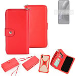2in1 cover wallet + bumper for Motorola Edge 30 Neo Phone protective Case red