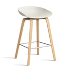 HAY About a Stool 32 Low barstol lackerat ekstativ 2.0 Melange cream-rostfritt stålstöd