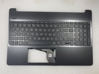 HP 15 15S-FQ Laptop L68122-031 L63576-031 UK English Keyboard Palmrest Top Cover