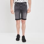 LH - bermuda regular en jean denim gris homme