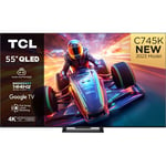 TCL 55C745K C74 Series 4K QLED TV with Google TV and Game Master Pro 2.0 - Black
