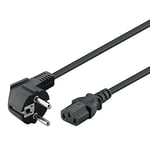 Goobay 50077 Câble d'alimentation coudé pour appareils froids tel que PC, Moniteur, Onduleur (fiche de sécurité selon IEC 320 C13) 2,0m Noir