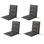 Set med 4 sittdynor 108 x 50 x 5 cm stolsdynor med knytband, sittdyna utomhus inomhus, sittdyna, bänkdyna för trädgårdsmöbler, s