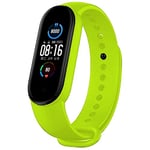 Beilaishi Suitable For Xiaomi Band Mi 5 Solid-Color Silicone Strap Length: 24.5cm(Black) replacement watchbands (Color : Green)