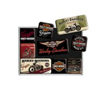 Nostalgic-Art, Retro-Style Fridge Magnets, Harley-Davidson Bikes – Gift for motorcycle fans, Magnet set for notice board, vintage design, 9 pieces