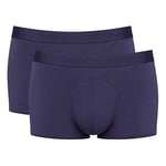 sloggi men Ever Soft Hipster 2P Retroshorts, Indigo Blue, S (Pack of 2)