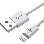 Rampow Cable pour iPhone 2m-6.5ft [Certifié Apple MFi] Cable Lightning avec Connecteur Ultra Résistant pour iPhone 11-11 Pro- 486