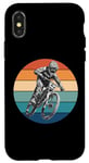 Coque pour iPhone X/XS Vélo tout-terrain VTT équitation vintage coucher de soleil action