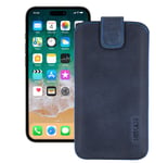 Case for IPHONE 15 Plus Leather Protection IN Pebble Blue + Silicone