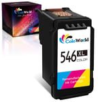 ColoWorld Remanufactured 546 XL Colour Ink Cartridge for Canon 546XL CL-546XL for Canon Pixma TS3350 TS3150 MG2550S TS3151 TS205 TS305 MG2950 MG2555S TS5051 MG3050 MG2550 MX495 TR4550 Ip2850 Printers