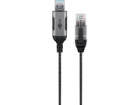 Goobay 74399, Usb 3.0 Typ A, Rj45, 10 M, Svart, Silver