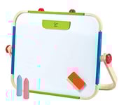 Hape Jouet Tableau Portatif en Bois Réversible - Tableau Blanc Magnétique et Tableau Noir à Craie - Tableau Enfant à partir de 3 Ans - 2 Craies, 1 Aimant, 1 Brosse - pour Filles et Garçons