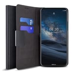 Olixar for Nokia 8.3 5G Wallet Case with Card Holder - Flip Folio Kickstand PU Leather Wallet Case Cover - ID and Credit Card Pocket - Wireless Charging Compatible - Black