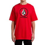 Volcom Men's Crisp Stone Short Sleeve Tee T-Shirt, Red, Large