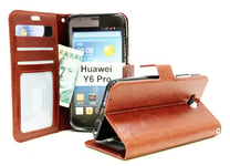 Crazy Horse Wallet Huawei Y6 Pro (TIT-L01) (Brun)