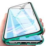 TaiY 360°Full Body Case - [Front and Back of Clear Touchable Strong HD Tempered Glass] with Built-in Screen Protector Magnetic Adsorption Metal Protection Cover For Samsung Galaxy S20 FE 5G - Green