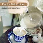 (White)Rechargeable Milk Frother Electric Coffee Mixer Handheld Egg Beater New