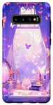 Coque pour Galaxy S10+ Belle pièce d'anime fantaisie papillon violet