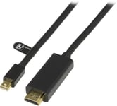 DELTACO mini DisplayPort til HDMI kabel med lyd, Full HD i 60Hz, 3m