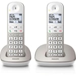 Téléphone sans fil PHILIPS XL Duo Range Silver