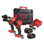 Pack 2 outils 18V (M18 FPD3 + M18 FID3) + 2 batteries 5Ah + chargeur + coffret HD BOX - MILWAUKEE- 4933480873