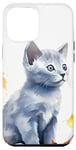 iPhone 12 Pro Max Small Cat Cartoon Style Profile Between Leaves Case