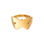 Jane Kønig Butterfly Signet Ring 18 kt. Gullbelagt sølv BSR-HS23-G-52 - Dame - 925 sterling silver