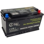 E&J Litiumbatteri 12V 100Ah m/ 1500 CCA & Bluetooth