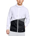 Under Armour Men Unstoppable Windbreaker Warm-up Top - White/Black/Black (101), Large