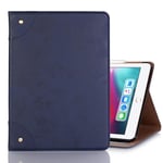 Case For IPad Pro 12.9 Inch (2018) Retro Book Style Horizontal Flip PU Leather Case With Card Slots & Wallet Flat shell, Protective case (Color : Navy blue)