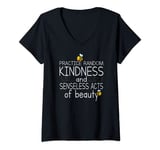 Womens practice random kindness saying be kind cute bee V-Neck T-Shirt