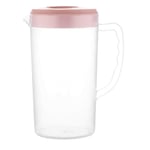 Hemoton Plastic Pitcher with Lid 2600ML Large Capacity Pitcher Clear Mix Drinks Water Jug Juice Pot Ice Tea Kettle Pink