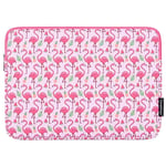 CanvasArtisan Skinn Sleeve med Flamingo Motiv for Bærbar PC / Macbook 14&quot; - (37 x 26.5 x 2 cm) - Rosa